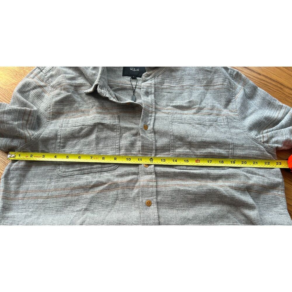 NWT Rails Men's Gray Striped Ivan Button Down shirt Grey Serape Large - Picture 8 of 10